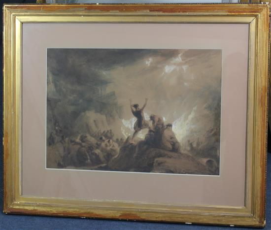 George Jones RA (1786-1869) Elija Upon Mount Carmel, 15 x 21in.